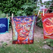 Drying Batik Portraits
