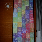 Folkshul Batik Quilt on the Stage Right